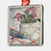 1790アフリカのヴィオレットをブルーポット メタルオーナメント (左)