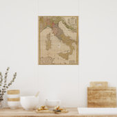 1790イタリアの地図 ポスター (キッチン)