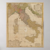 1790イタリアの地図 ポスター (正面)
