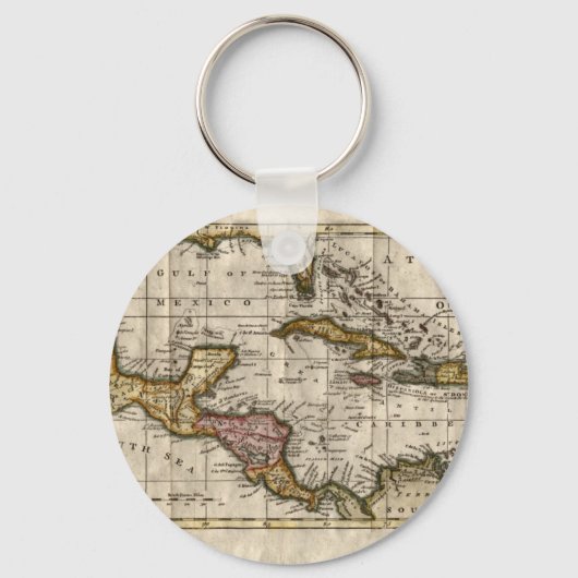 1790ディリーとロビンソンによる西インディの地図 キーホルダー (正面)
