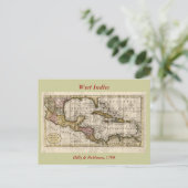1790ディリーとロビンソンによる西インディの地図 ポストカード (スタンド正面)