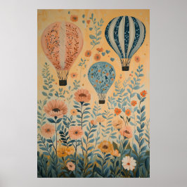 1790フローティング熱気球 ポスター