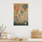 1790フローティング熱気球 ポスター (キッチン)