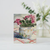 1790青いポットポストカードのアフリカのバイオリン ポストカード (スタンド正面)