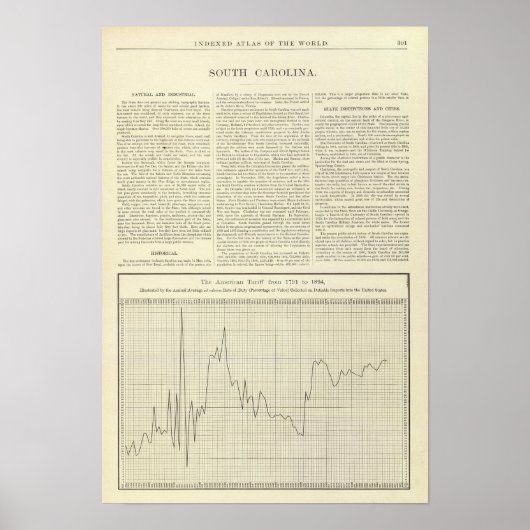 1791年から1894年までのアメリカ関税 ポスター (正面)