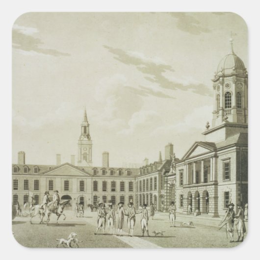 1792素晴らし年ダブリン城の宮廷造園 スクエアシール (正面)