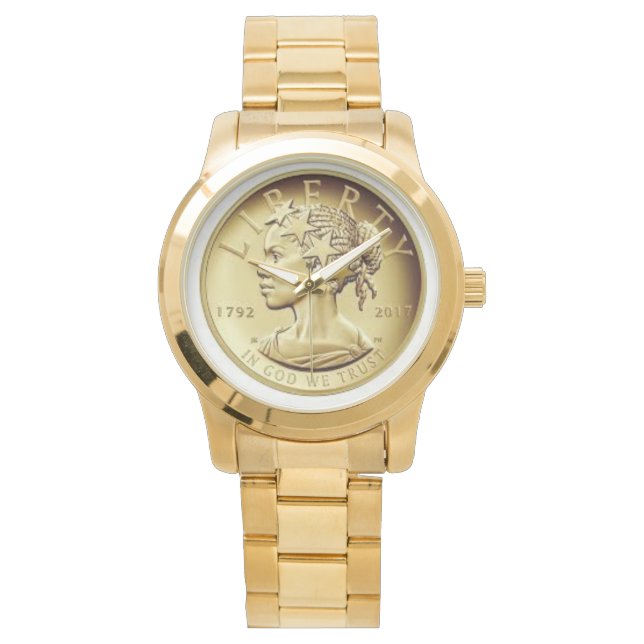 1792-2017アメリカンリバティ高レリーフ、 浮き彫り 腕時計 (正面)