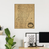 1793バーモントの地図 ポスター (ホームオフィス)