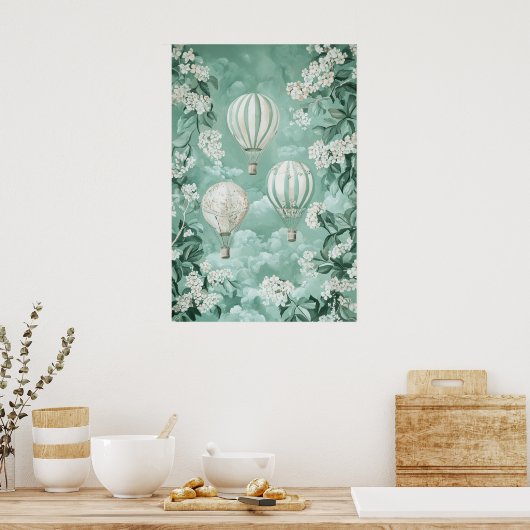 1793フローティング熱気球 ポスター (キッチン)