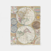 1794二重半球の地図 フリースブランケット (正面)