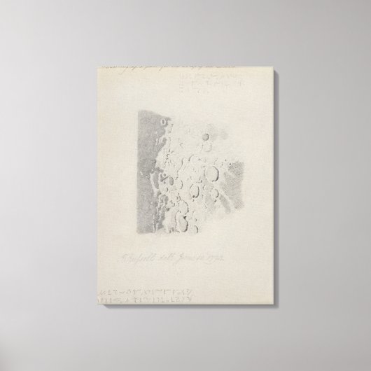 1794年の月の地図のスケッチ（p上の鉛筆） キャンバスプリント (正面)