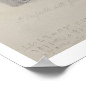 1794年の月の地図のスケッチ（p上の鉛筆） ポスター (角)