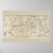1795年 ケンタッキー州地図 ポスター (正面)