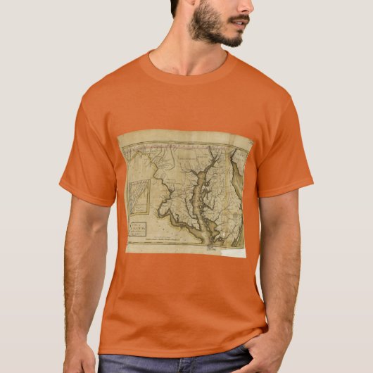 1795年 メリーランド州地図 Tシャツ (正面)