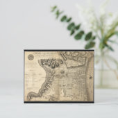 1796年からのフィラデルフィアペンシルバニアの古い地図 ポストカード (スタンド正面)