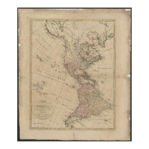 1796年ドイツ製南北アメリカ地図