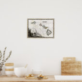 1798マップLe Isole di Sandwich ポスター (キッチン)