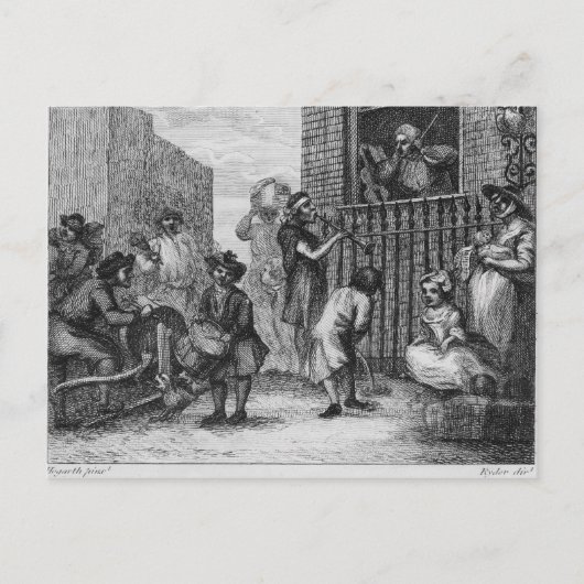 1799年の最初のデザインの怒ったミュージシャン ポストカード (正面)