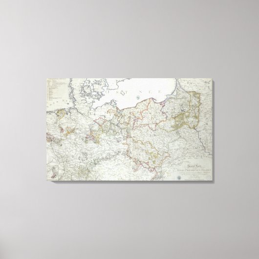 1799年プロシア州の地図 キャンバスプリント (正面)