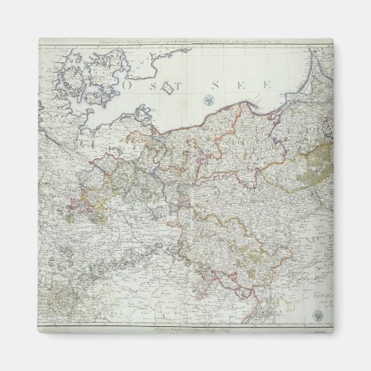 1799年プロシア州の地図 マグネット (正面)