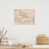 1799年英国ラージカリブのア地図 ポスター (キッチン)