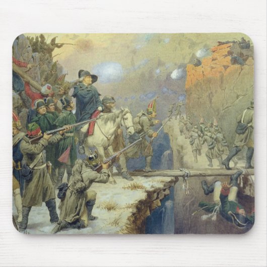 1799年1880年に悪魔の橋を交差させるSuvorov マウスパッド (正面)