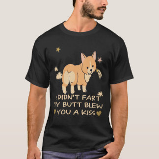 17 おならじゃないよ コーギーのお尻がキスしたの Tシャツ