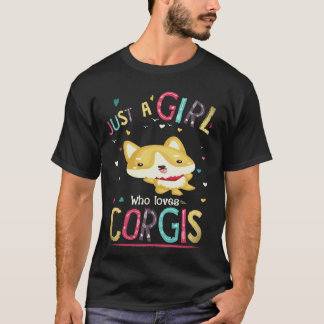 17 コーギーが大好きな女の子 Tシャツ