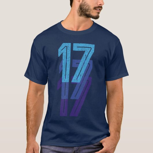 17 ラッキーナンバー 17歳の誕生日 スポーツTシャツ Tシャツ (正面)