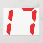 17 数字が十七の赤いデジタル目覚まし時計 ポストカード (正面)