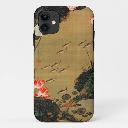 17. 蓮池遊魚図、はすが付いている若冲の池、Jakuchū Case-Mate iPhoneケース (裏面)