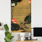 17.蓮池遊魚図,若冲池と蓮、寂聴 ポスター (ホームオフィス)