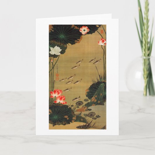 17. 蓮池遊魚図, 若冲 Pond with The Lotus, Jakuchū カード (正面)