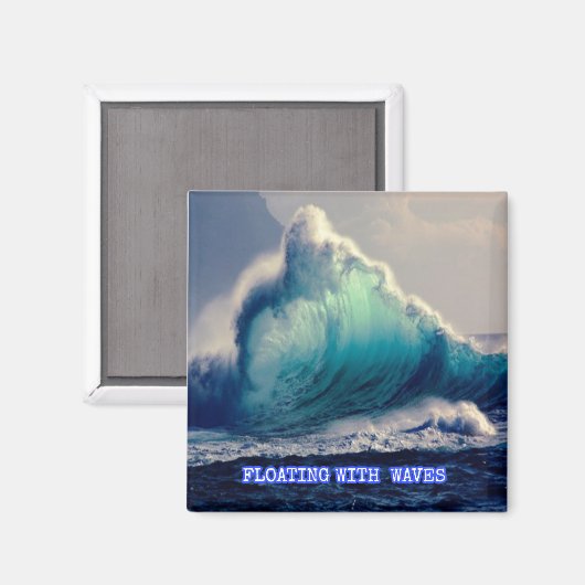 17.青い海波，海愛好家のための贈り物ヴィンテージ マグネット (正面/裏面)