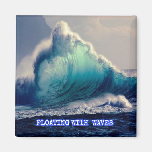 17.青い海波，海愛好家のための贈り物ヴィンテージ マグネット (正面)