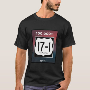 17-1 100,000ストリーム(Tシャツのスポティファイ) Tシャツ