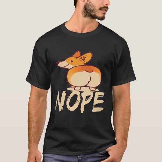 17 Nope - コーギー Tシャツ (正面)