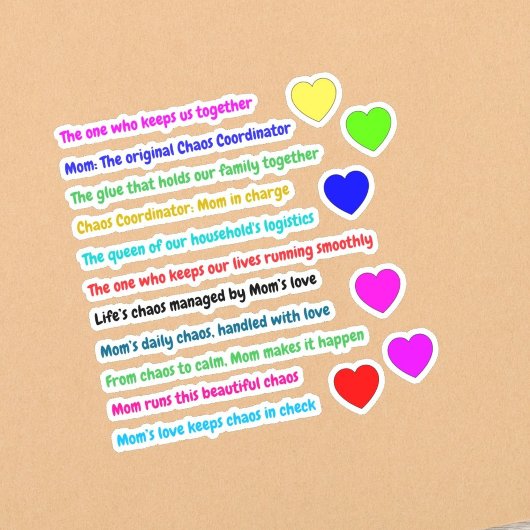17 PCS - Chaos Coordinator Stickers For Moms (カオス・ シール