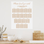 17 Tables Wedding Seating Plan Rose Gold Sign ポスター (キッチン)