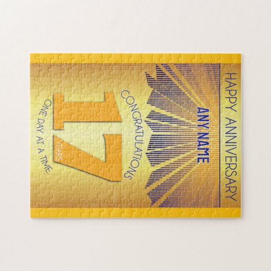 17 Year | AA 12 Step Anniversary Personalized ジグソーパズル (横)