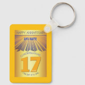 17 Year Sober Anniversary | Golden Ray 12 Step キーホルダー (裏面)