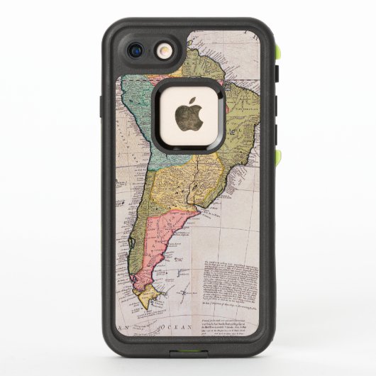 17thセントラル英語アンティーク南米の地図。 LifeProof iPhoneケース (裏面)