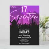 17thバースデーパーティーピンクネオン 招待状 (スタンド正面)