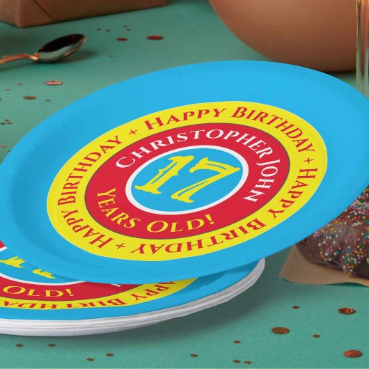 17thバースデーパーティー紙プレート ペーパープレート