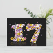 17thバースデーパーティー、花の文字 招待状 (スタンド正面)