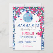 17thマンマミアサントリーニ踊りクイーン誕生日 招待状 (正面)