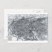 17th世紀通りパリスの地図フランスのはがき ポストカード (正面/裏面)