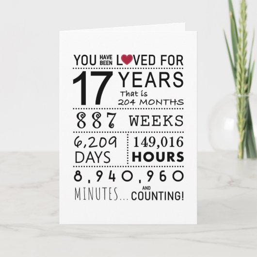 17th誕生日カード サンキューカード (正面)