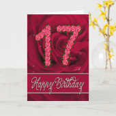 17th誕生日カード(バラと葉付) カード (黄色い花)