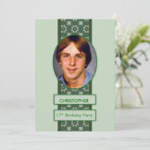 17th誕生日パーティーの招待写真+名前 招待状 (スタンド正面)